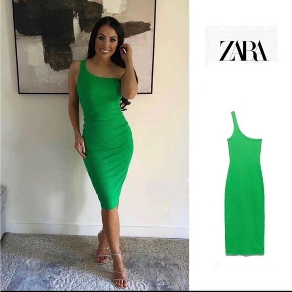ZARA ASYMMETRIC RIBBED DRESS